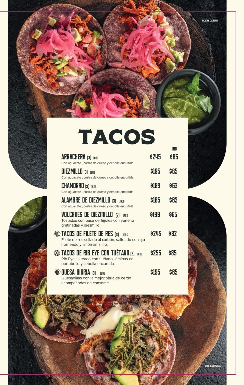 nuevo menu tacos