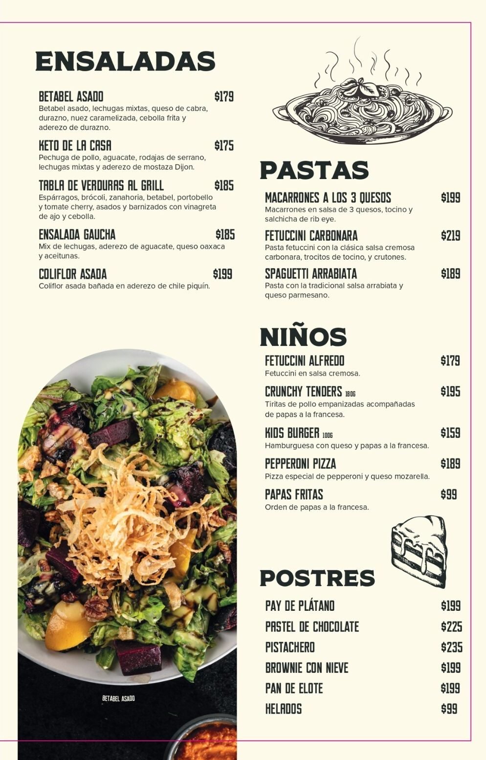 nuevo menu ensaladas